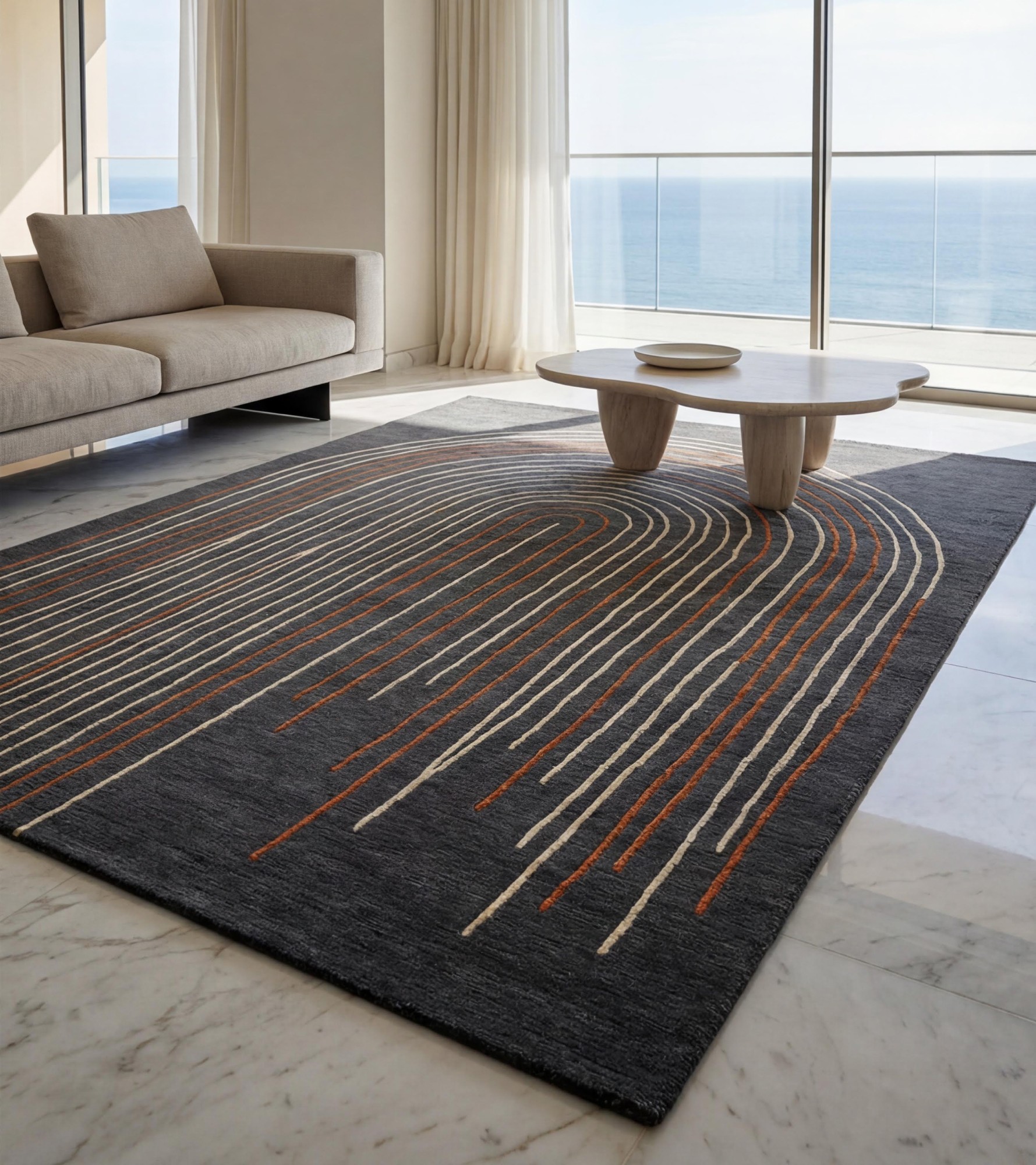 Arcade Lines Umber Rug