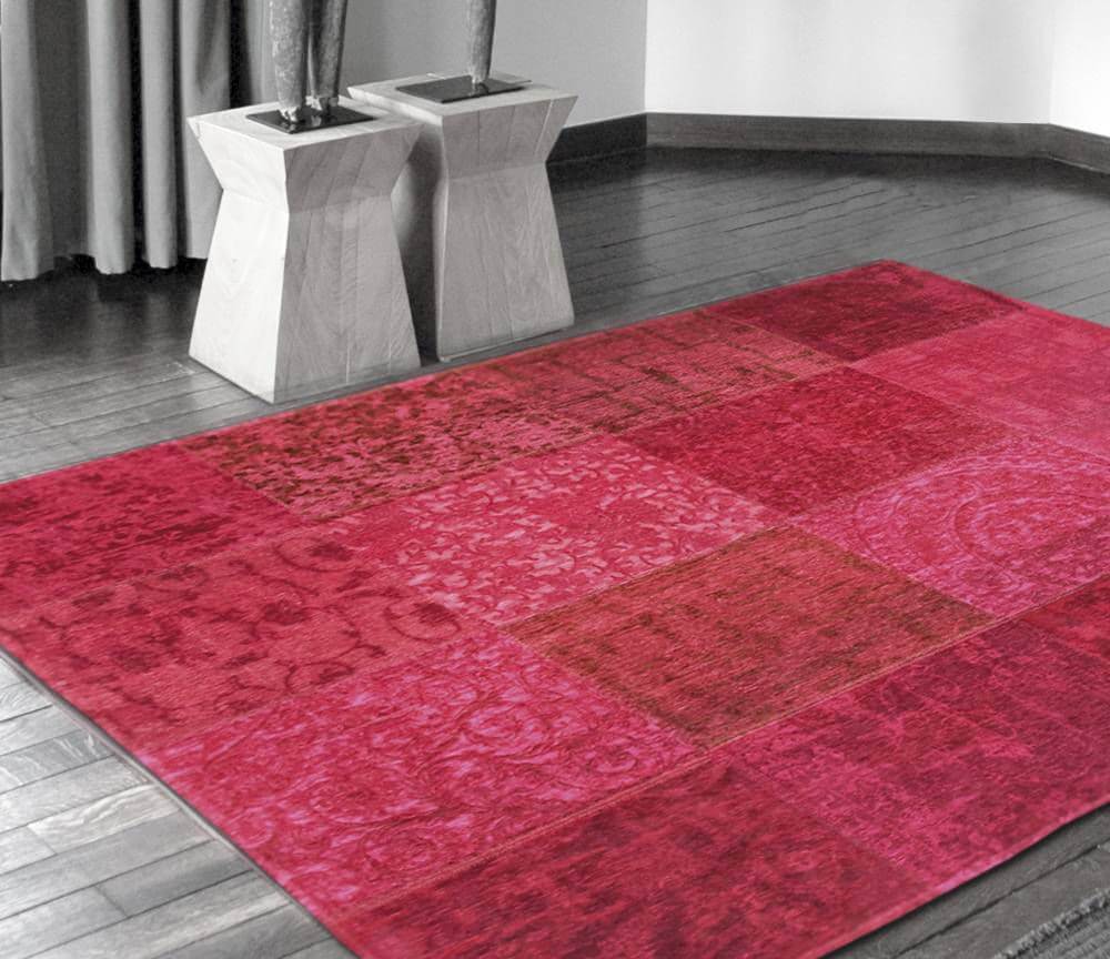 Patchwork Rug Multi Pink ☞ Size: 200 x 280 cm