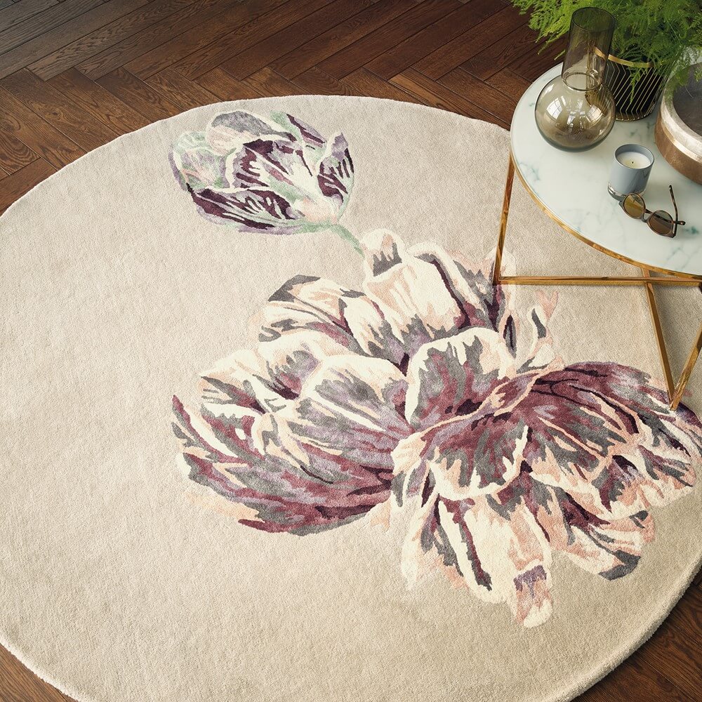 Tranquility Beige 56001 Round Rug