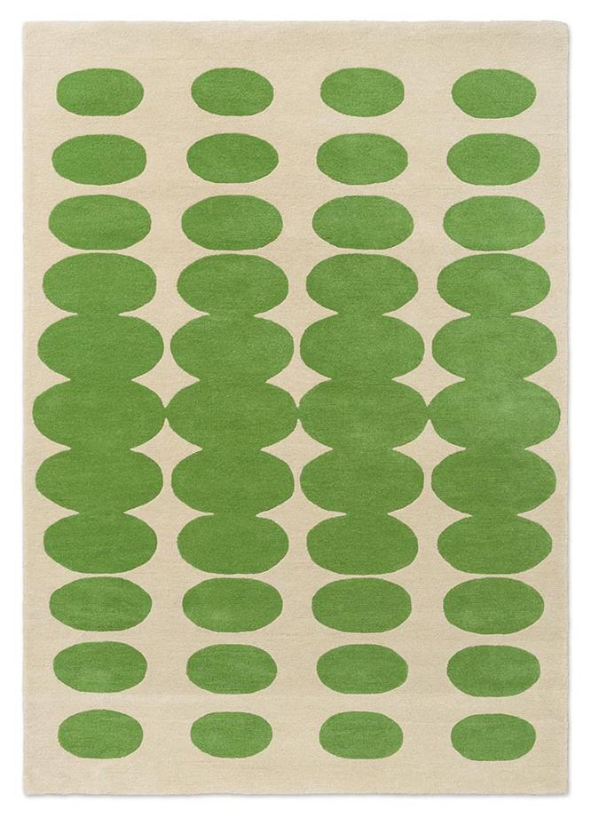 Optical Oval Green/Cream 157707 Rug | Size: 250 × 350 cm