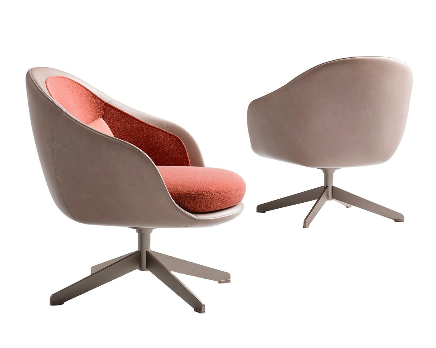 Lucille Armchair in Beige / Red