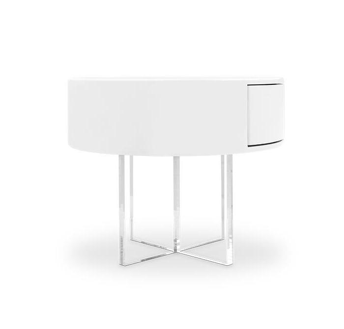 Nimbus White Bedside Table