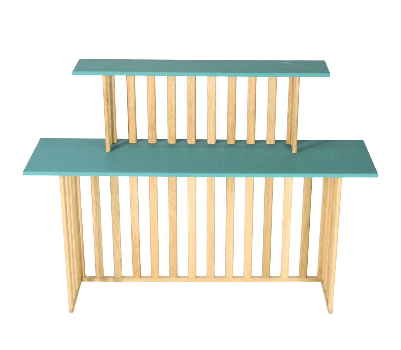 Green Two-Tier Console Table