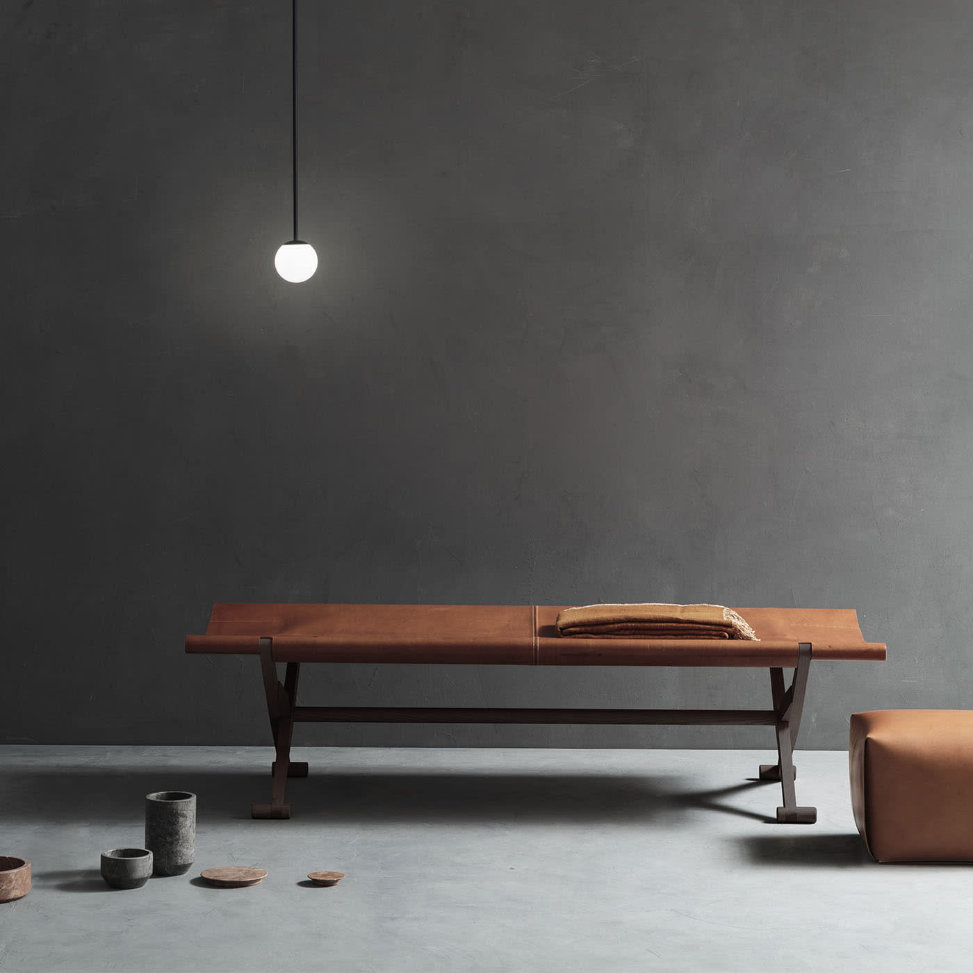 Branda Leather Bench