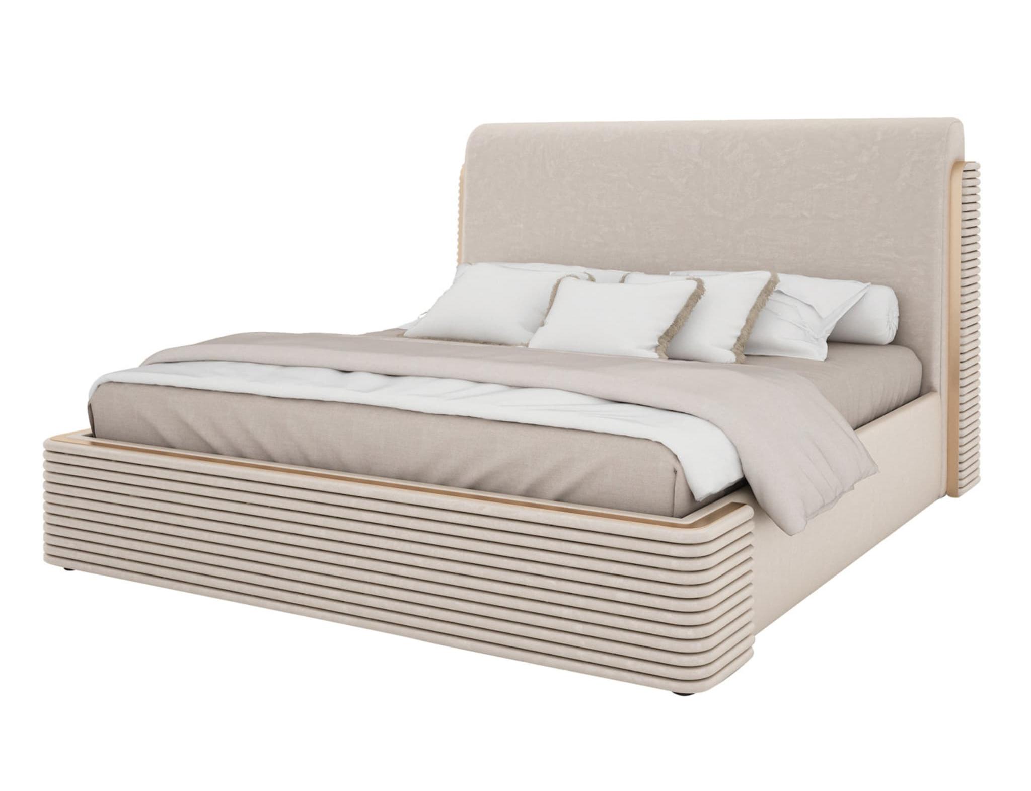 Lauren Beige Crafted Bed