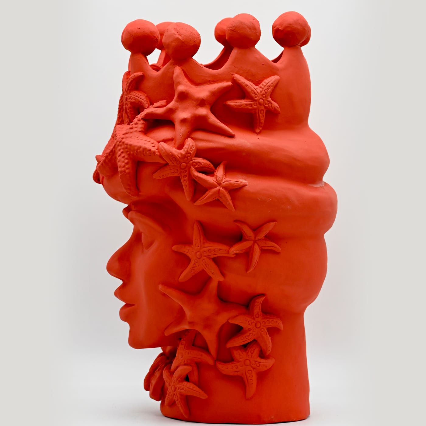 Red Handmade Moor's Head Sculpture