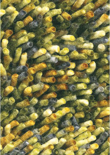 Felted Wool Lime Green Shag Rug Rocks 70507 | Size: 250 x 350 cm