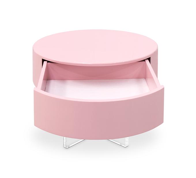 Nimbus Pink Bedside Table