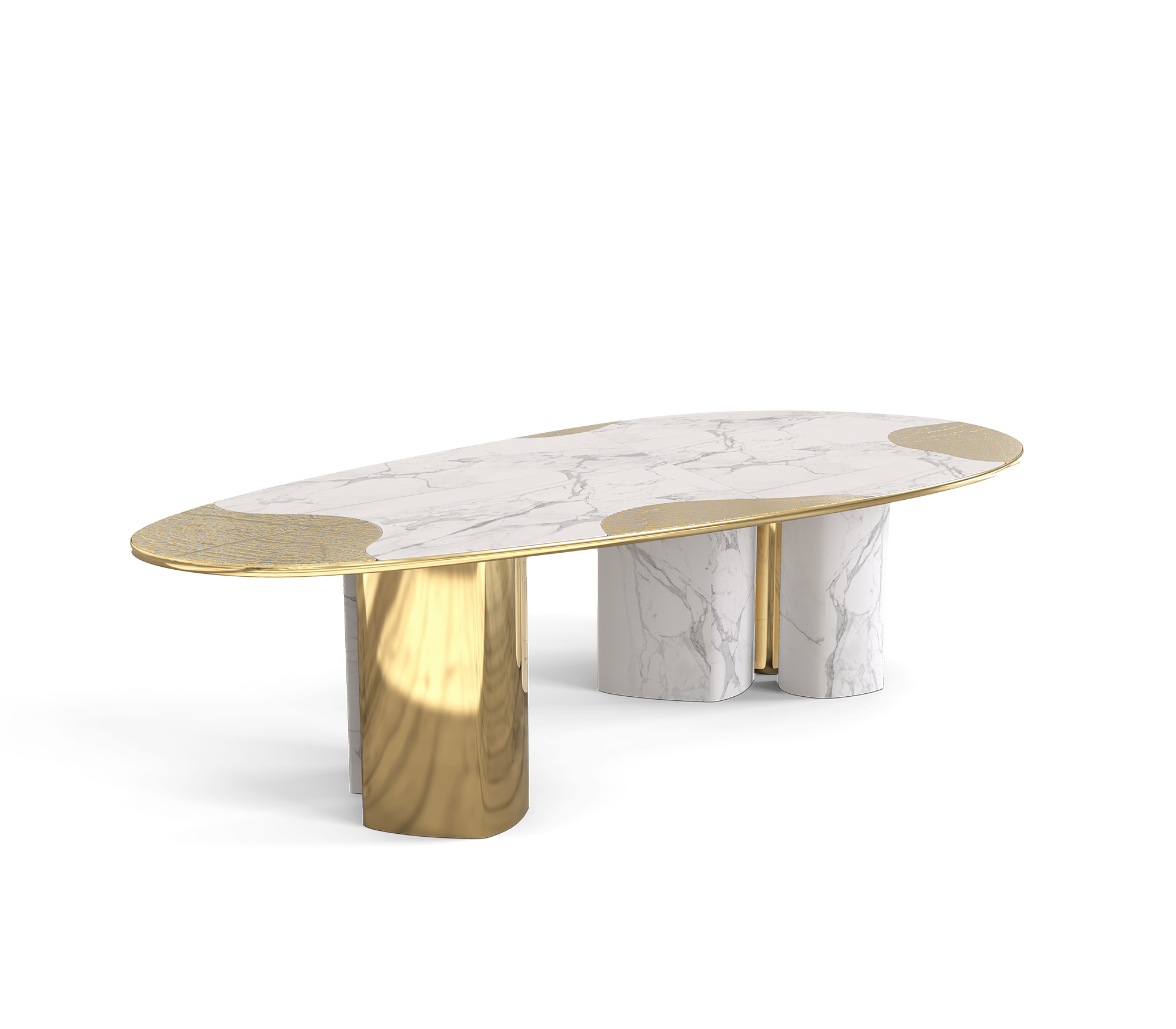 Athena Carrara Marble & Gold Table