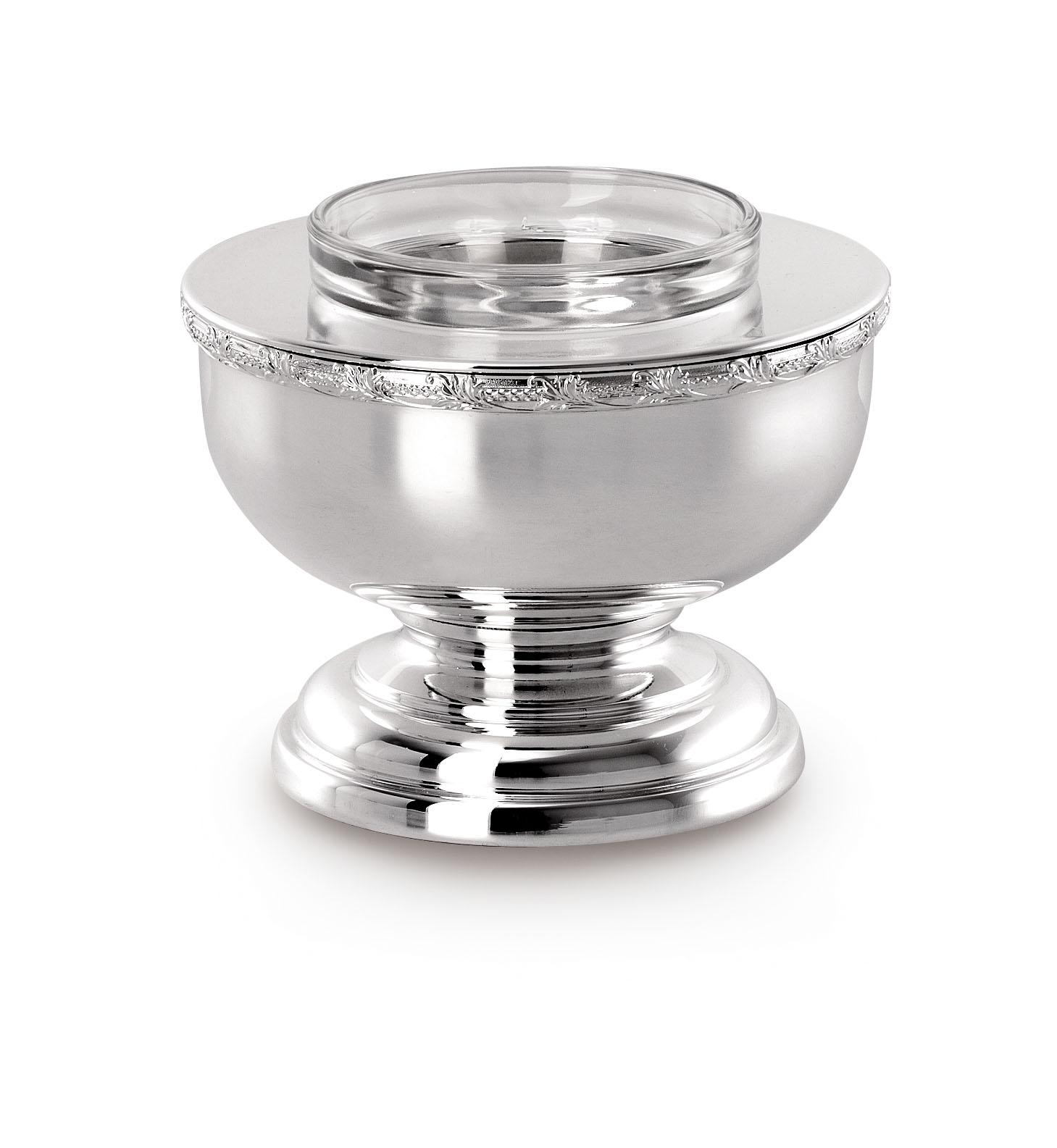 Silver Fruit Bowl with Crystal Insert