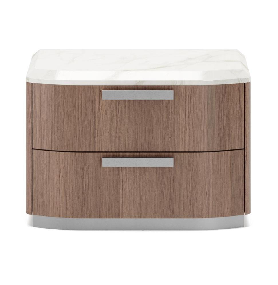 James Marble-Top Bedside Table