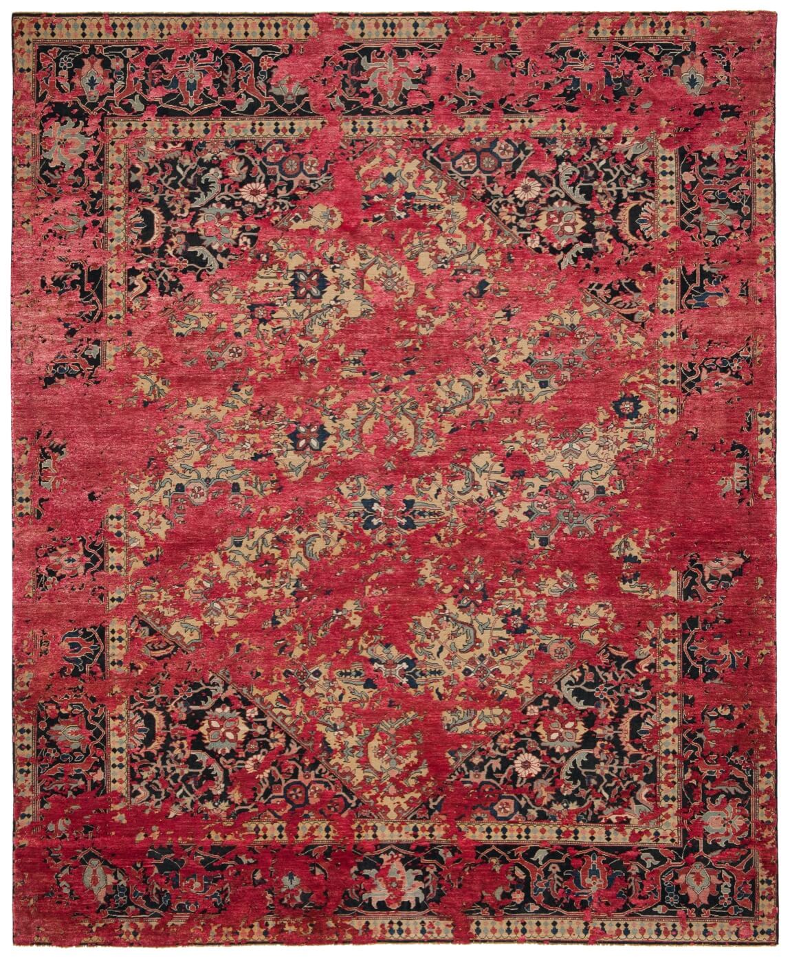 Serapi Queensbury Double Sky Yellow Scarlett Silk Rug