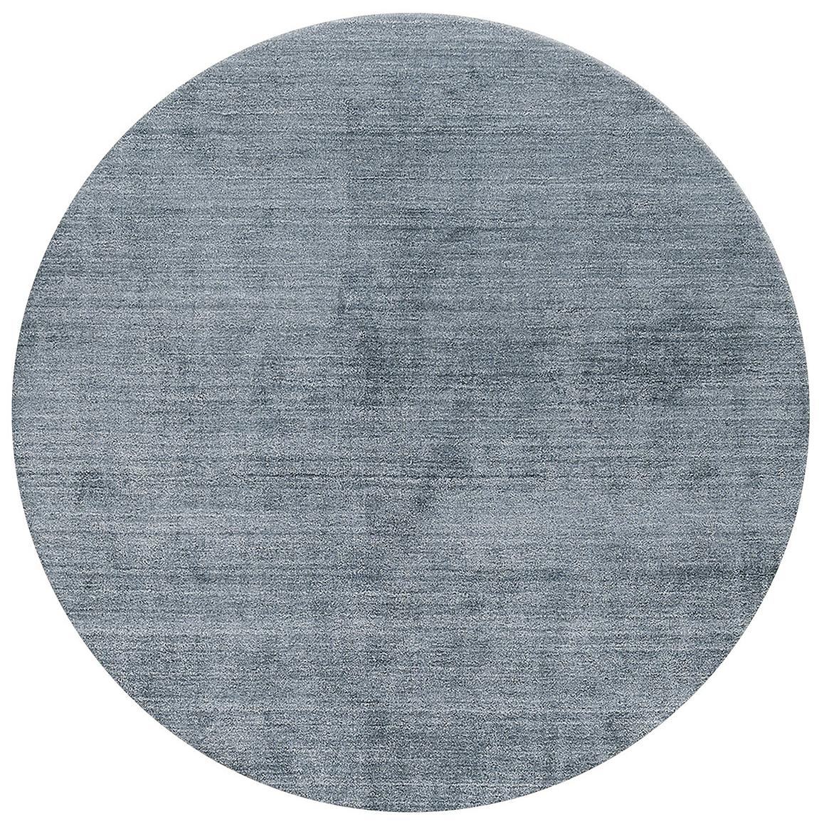 Round Blue Bamboo Silk Rug | Size: Ø 300 cm