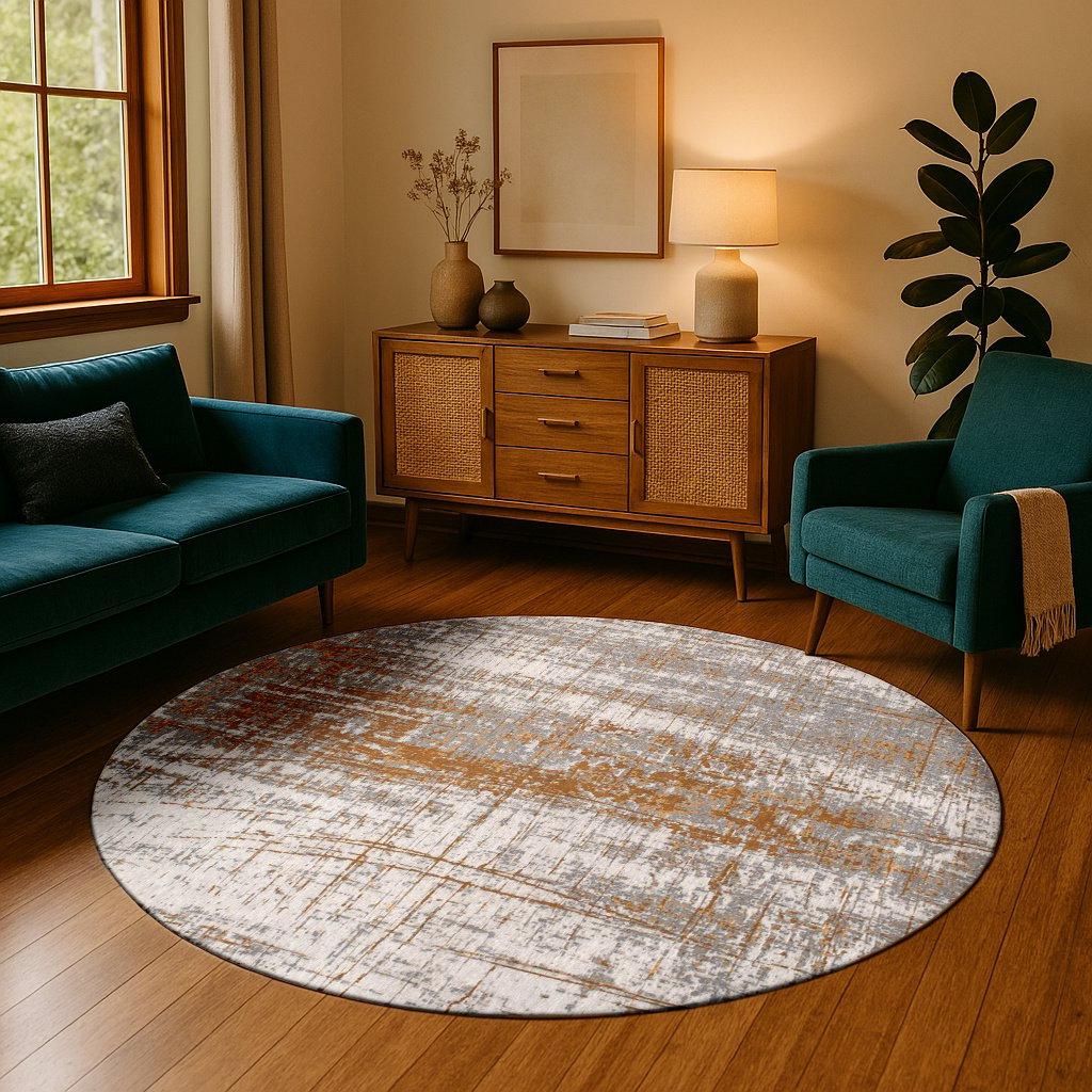 Columbus Gold Rug 8419 Round Rug