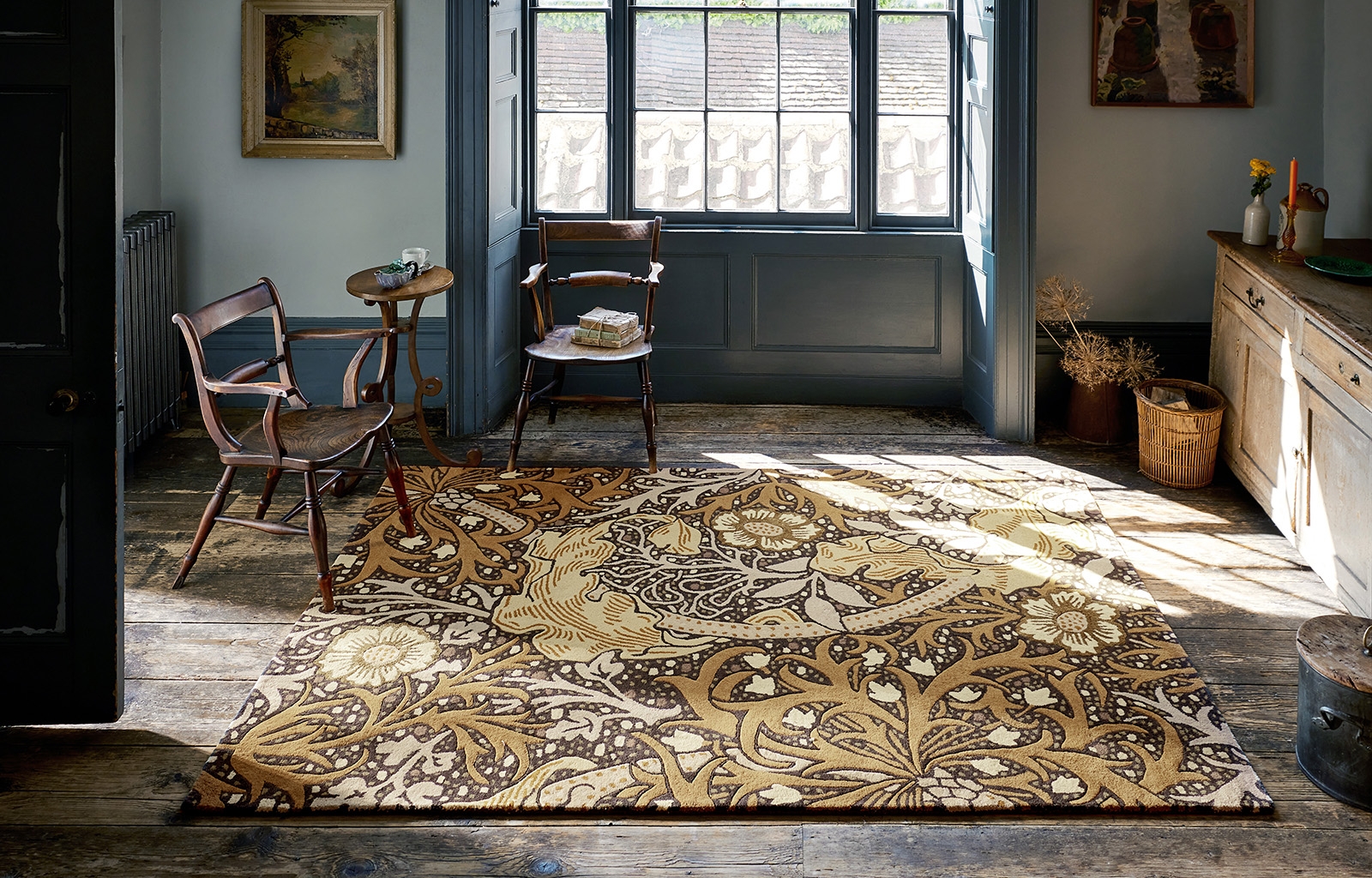 Seaweed Charcoal / Mustard 127006 Rug