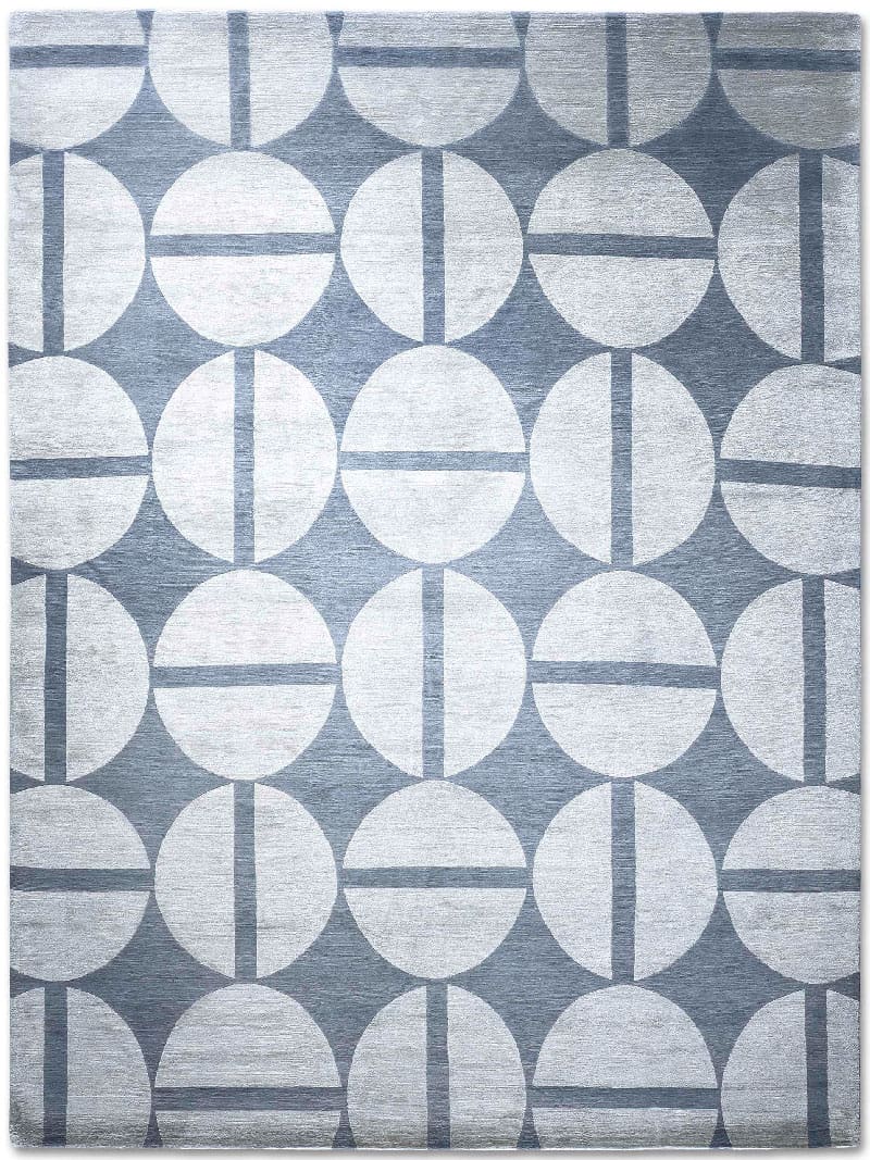 Silver Hand-Knotted Rug