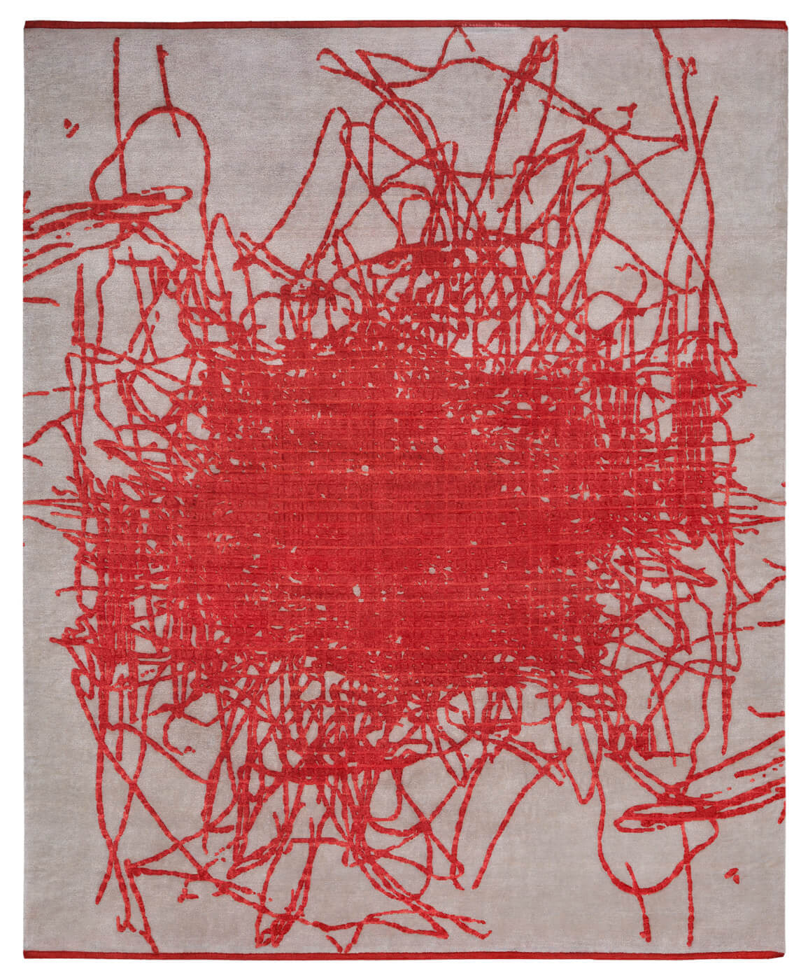 Grid Muted 2 Red Rug