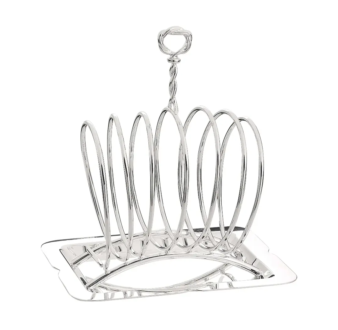 Silver Toast Serving Rack with Plate