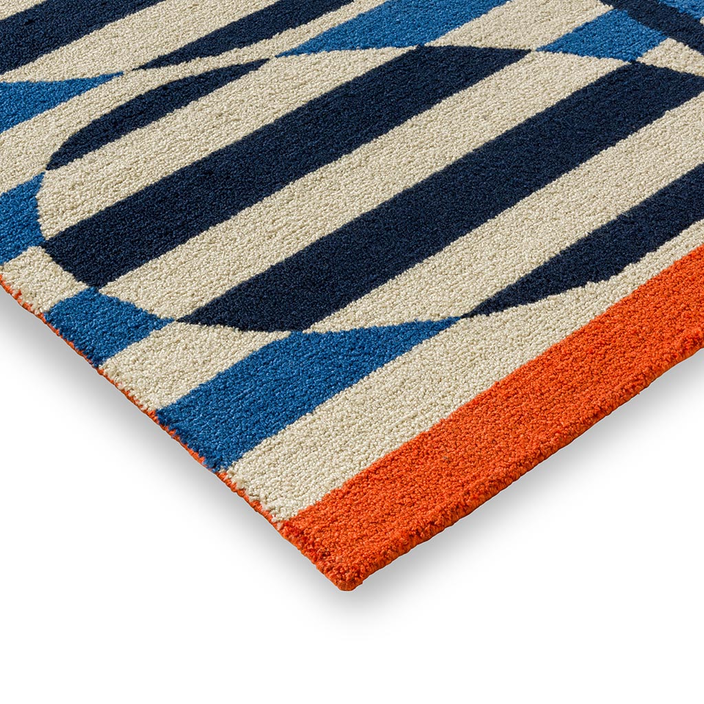 Stripy Stem Azure Outdoor Rug