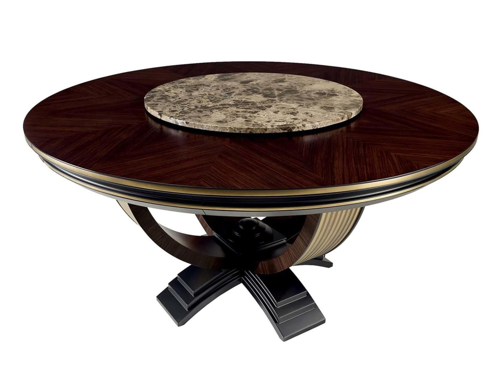 Contemporary Round Dining Table | Configuration: With Lazy Susan