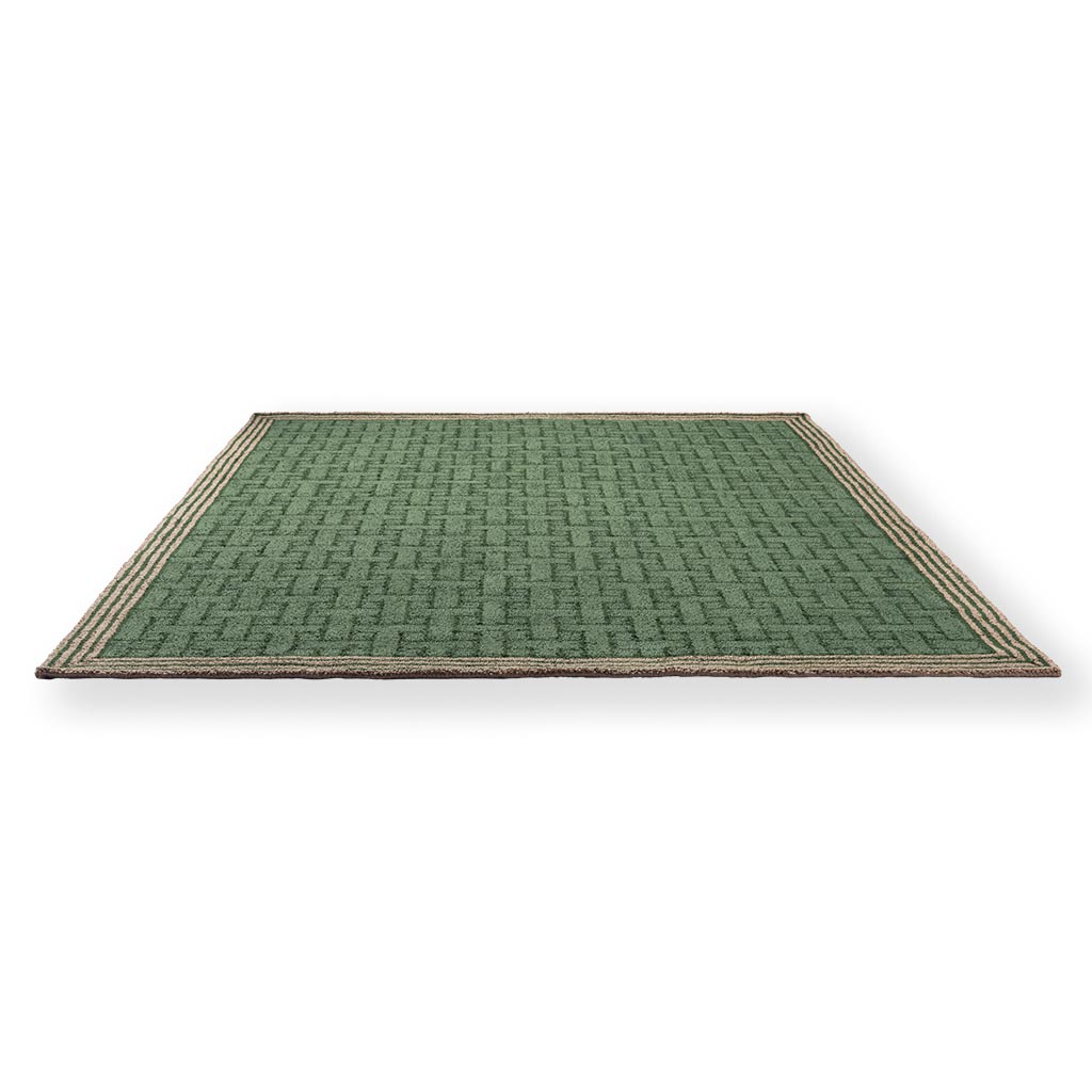 Monogram Green Outdoor Rug