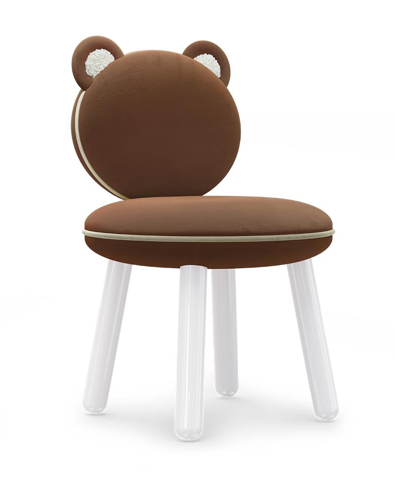 Fluffy Brown Bear Children's Chair