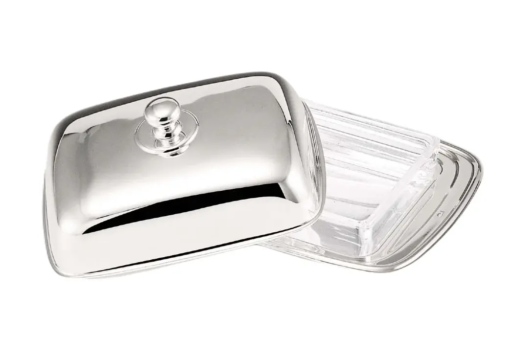 Silver Butter Dish with Lid