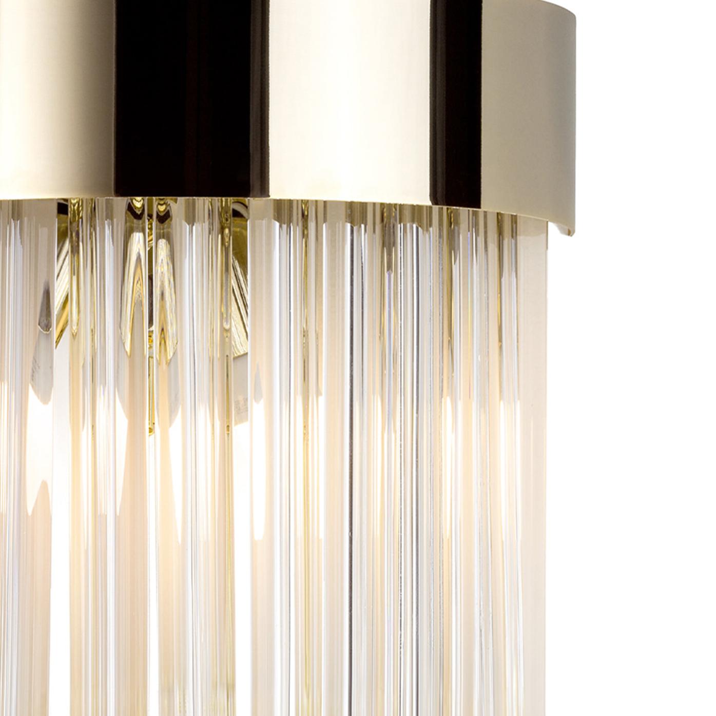 Gold Trihedron Glass Rain Wall Sconce