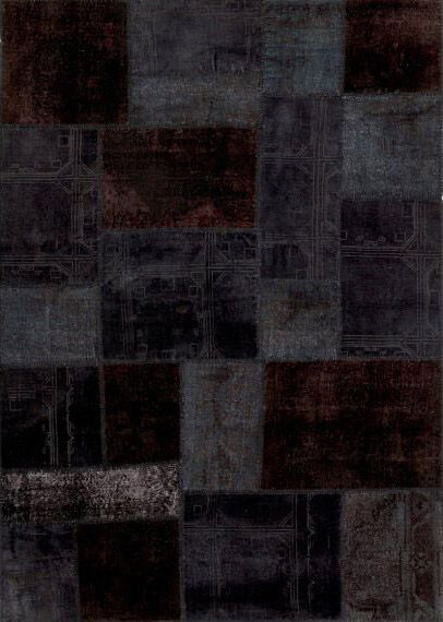 Antalya Overdyed Patchwork Black / Brown Rug