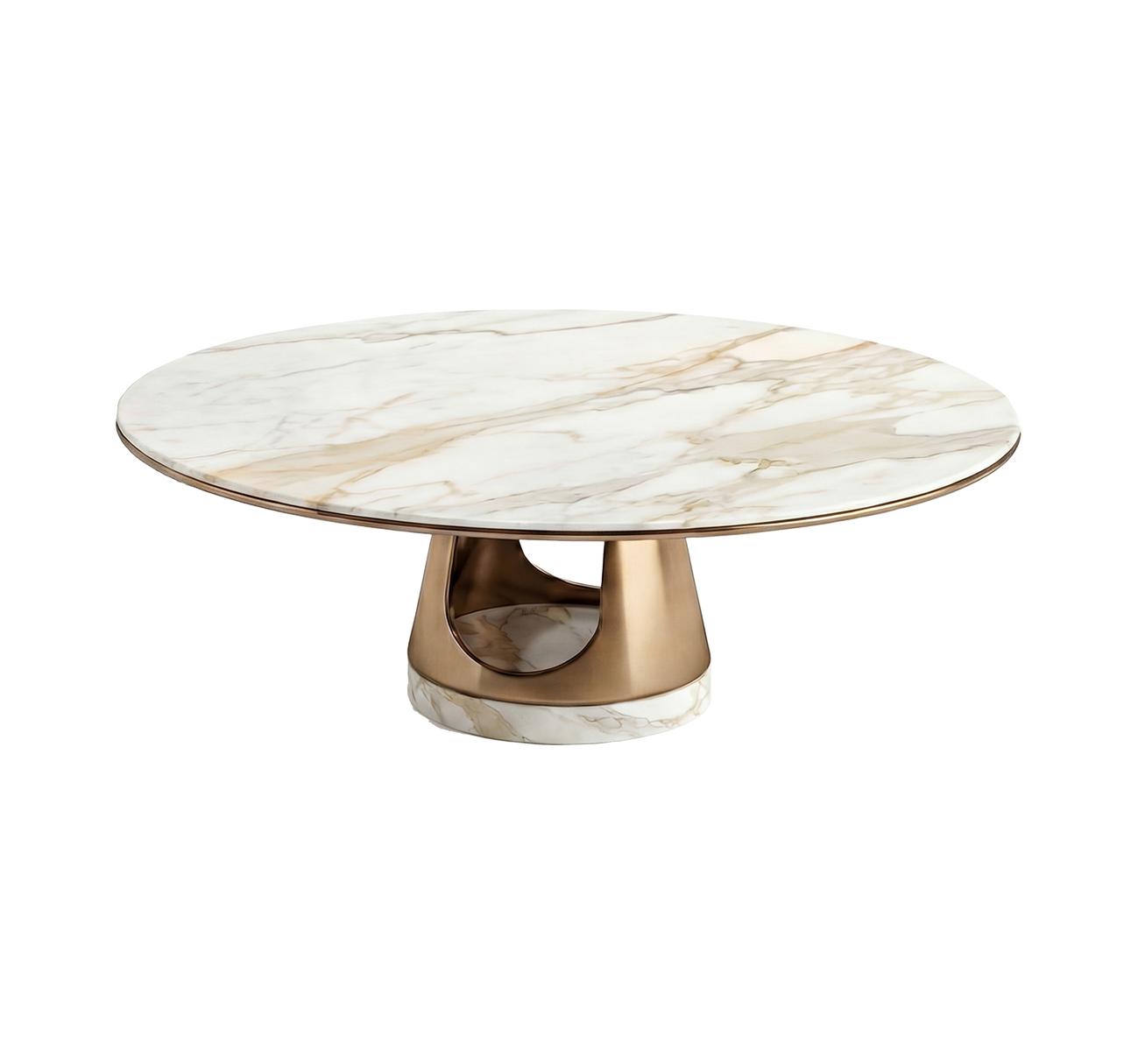 Aura Round Coffee Table with Arch Base