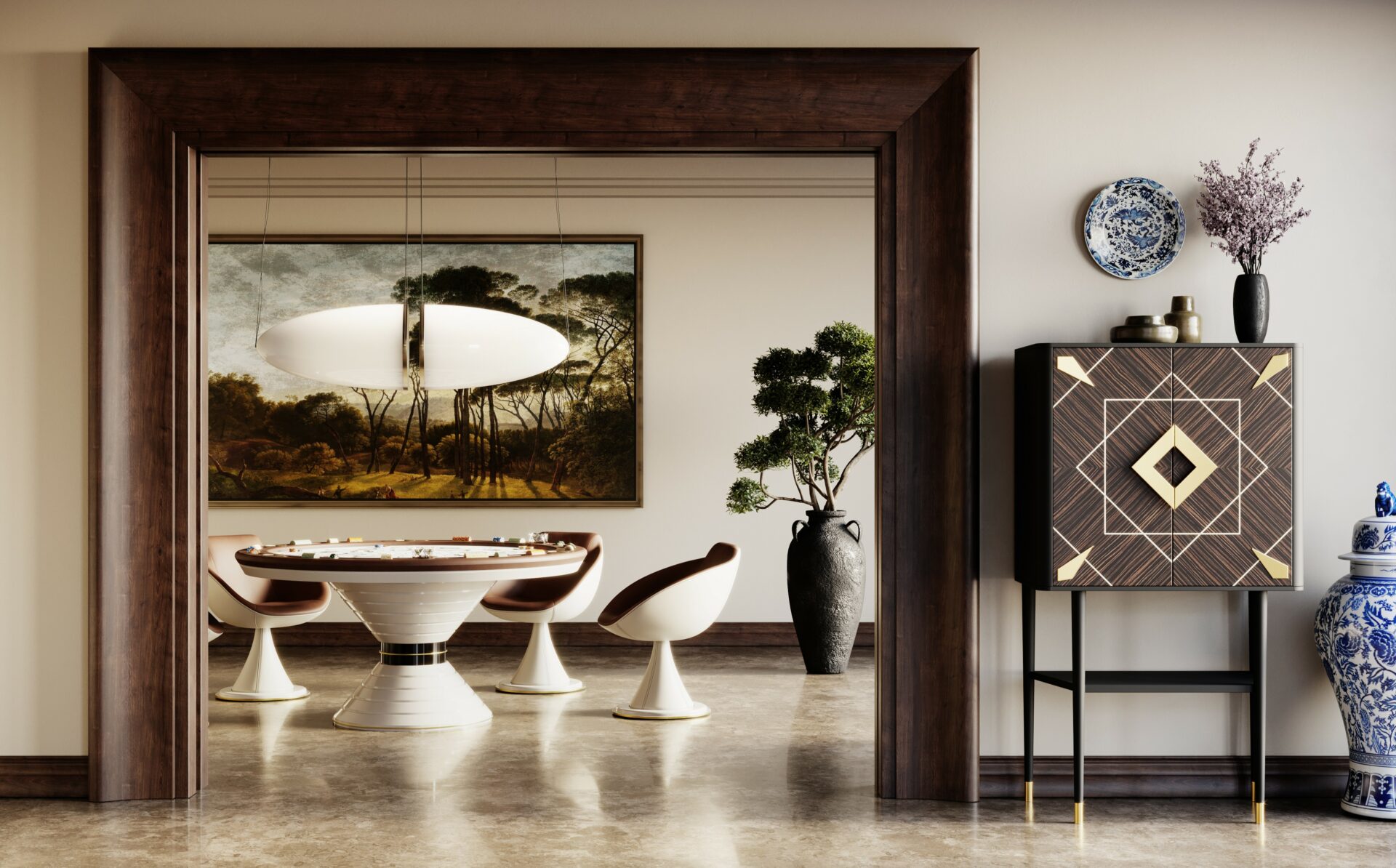 Shell Handcrafted Swivel Chair