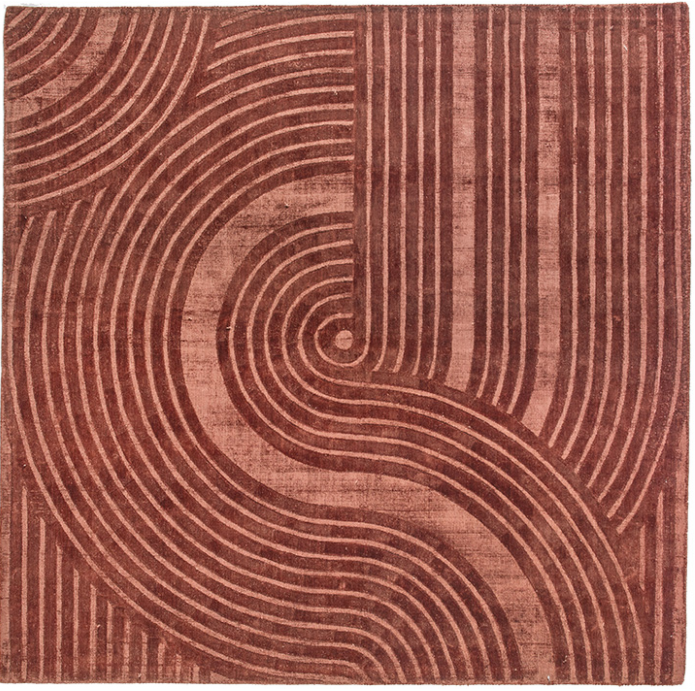 Modern Designer Rust Rug