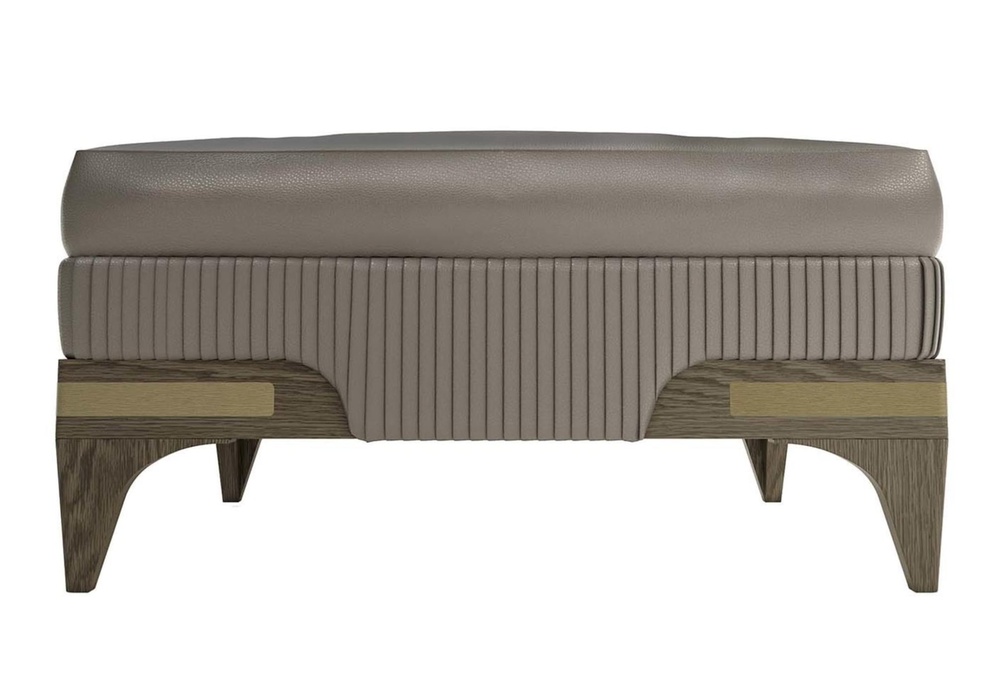 Artisan Leather Pouf