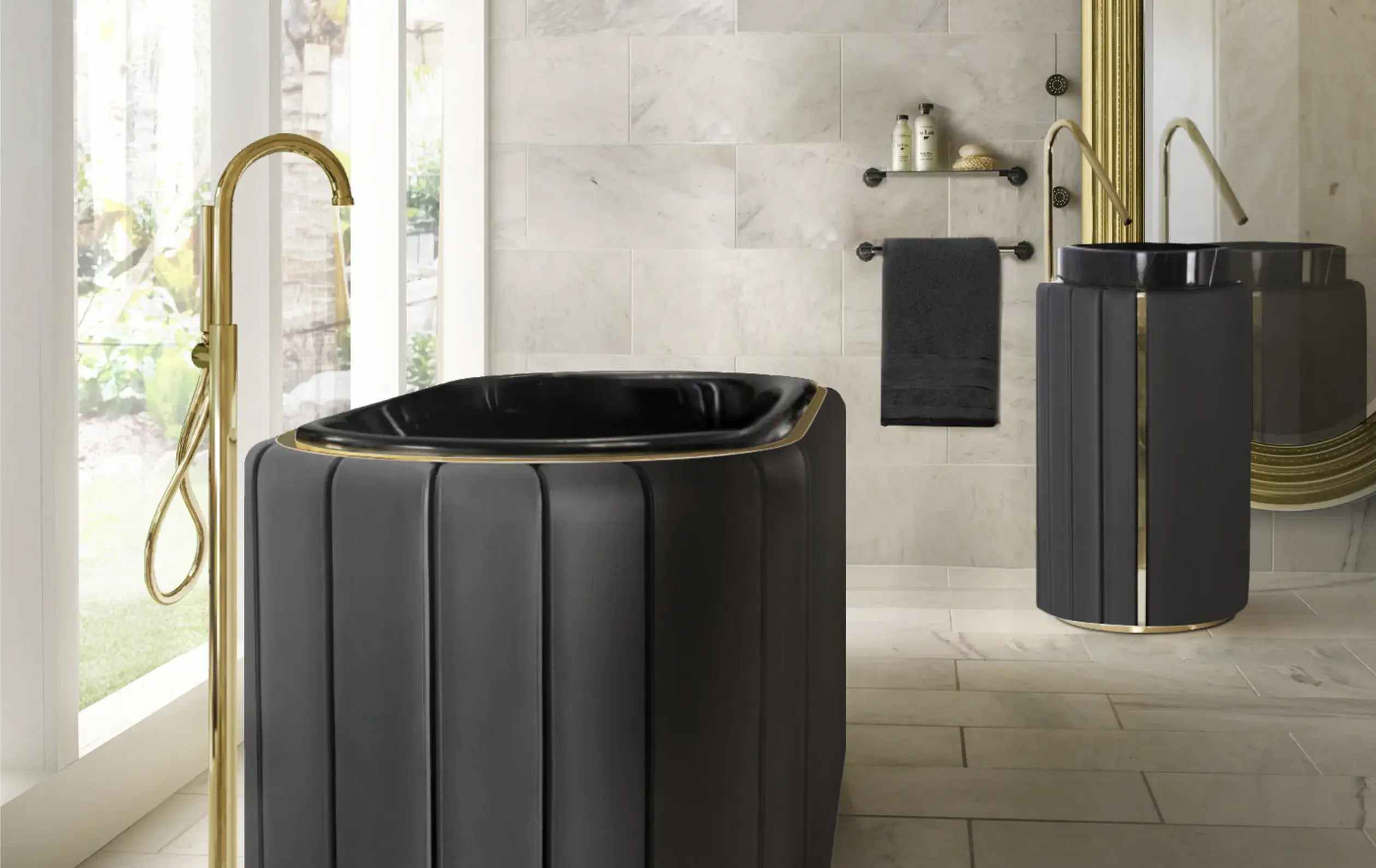 Imperial Black Pedestal Basin