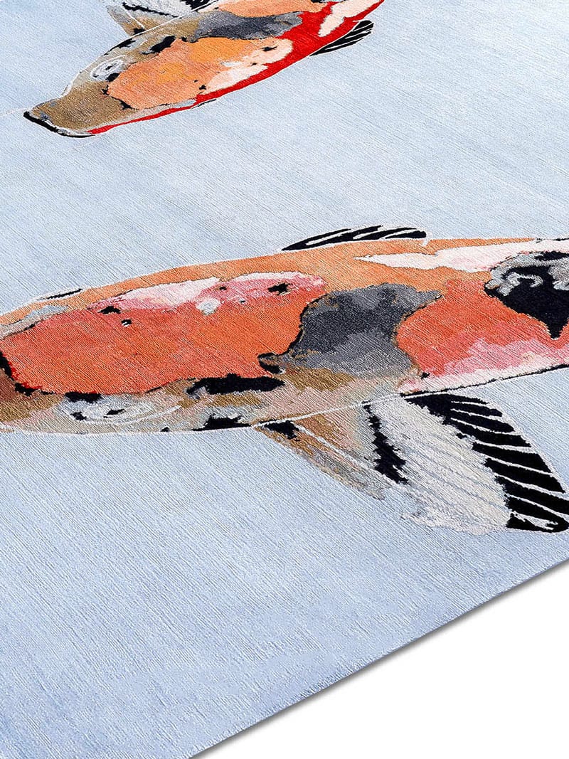 Fish Orange Luxury Hand-Knotted Rug