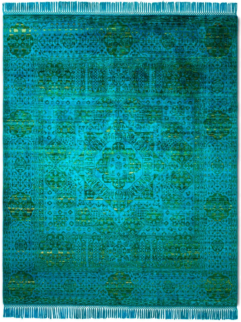 Electric Blue / Green Luxury Rug