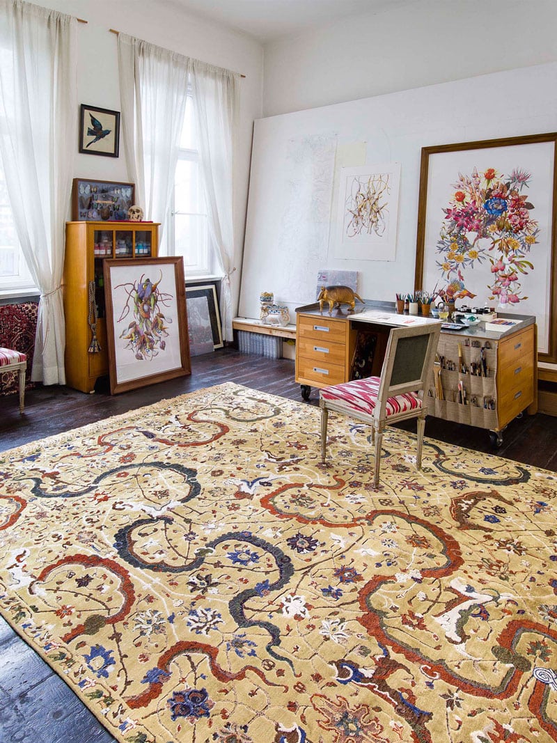 Tabriz Yellow Luxury Rug