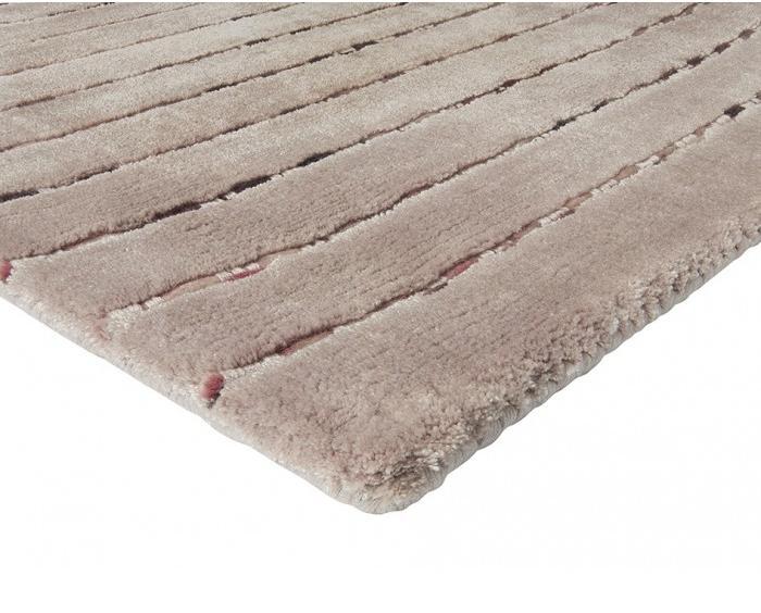 Striped Wool / Viscose Beige Rug