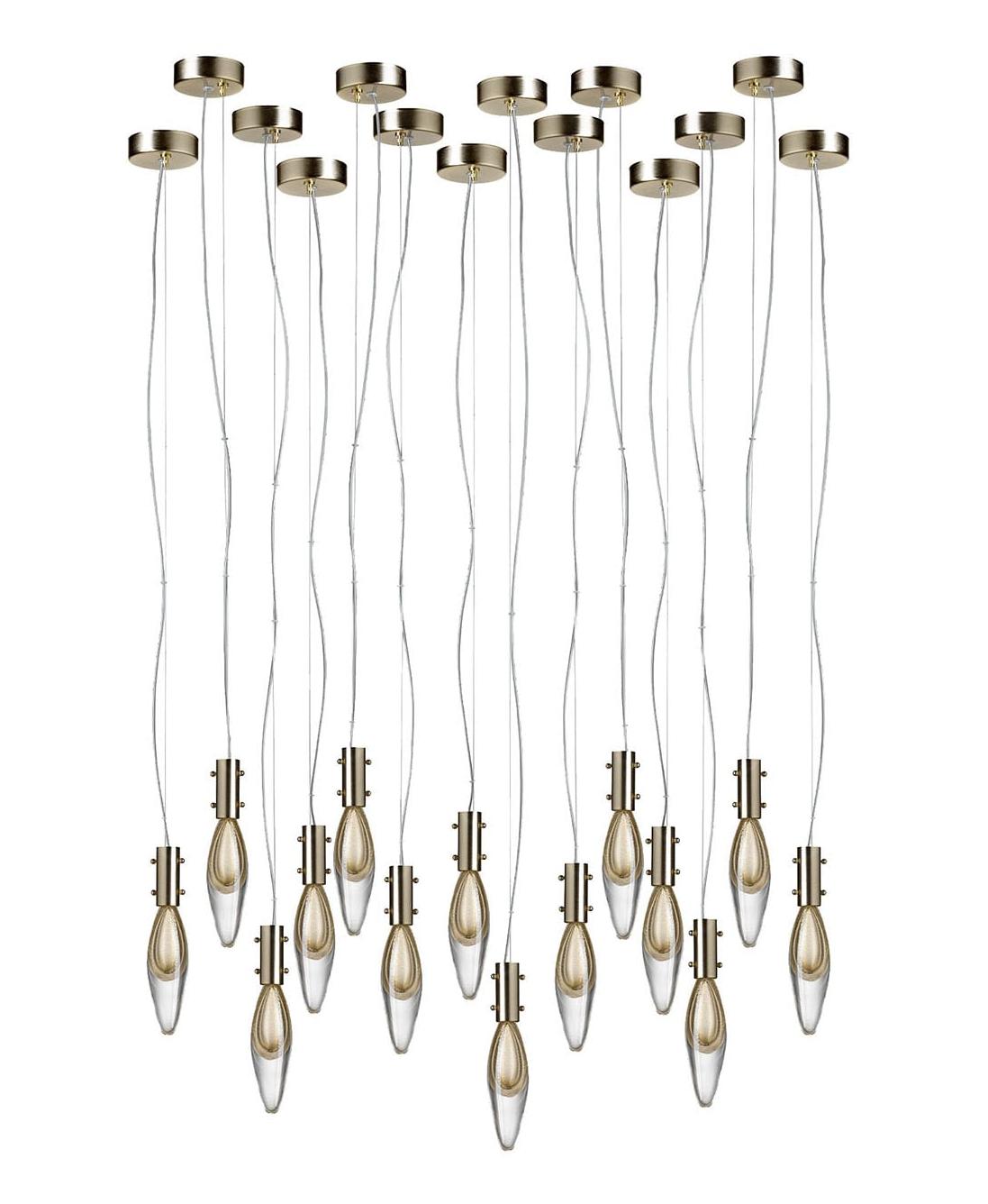 Venetian Glass Drops 14-Light Pendant