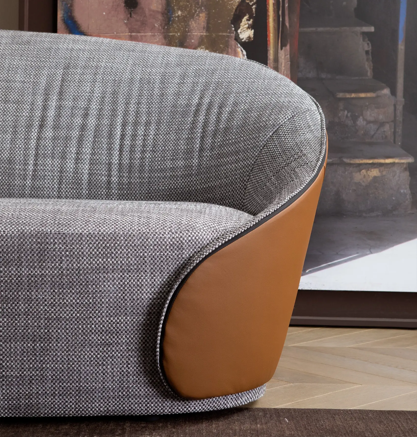 Mama Grey Curved Sofa