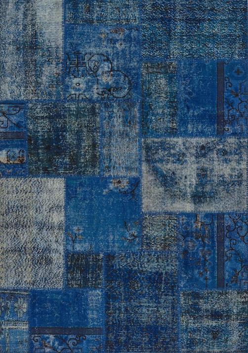 Dark Blue Patchwork Rug