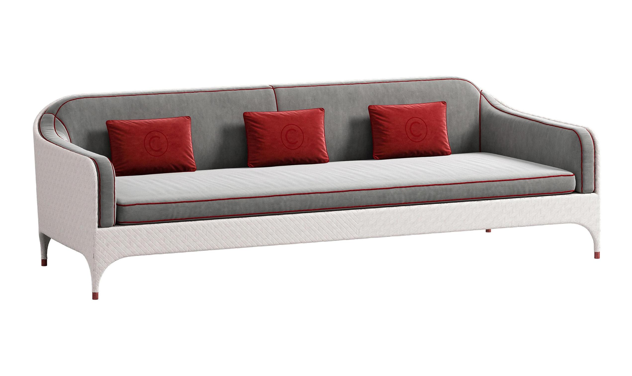 Three-Seater Italian Sofa With Armrests