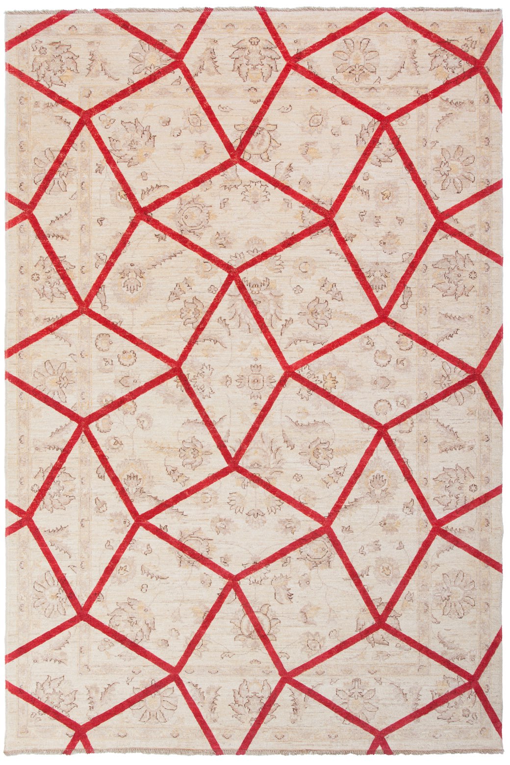 Double Layer Red Designer Rug