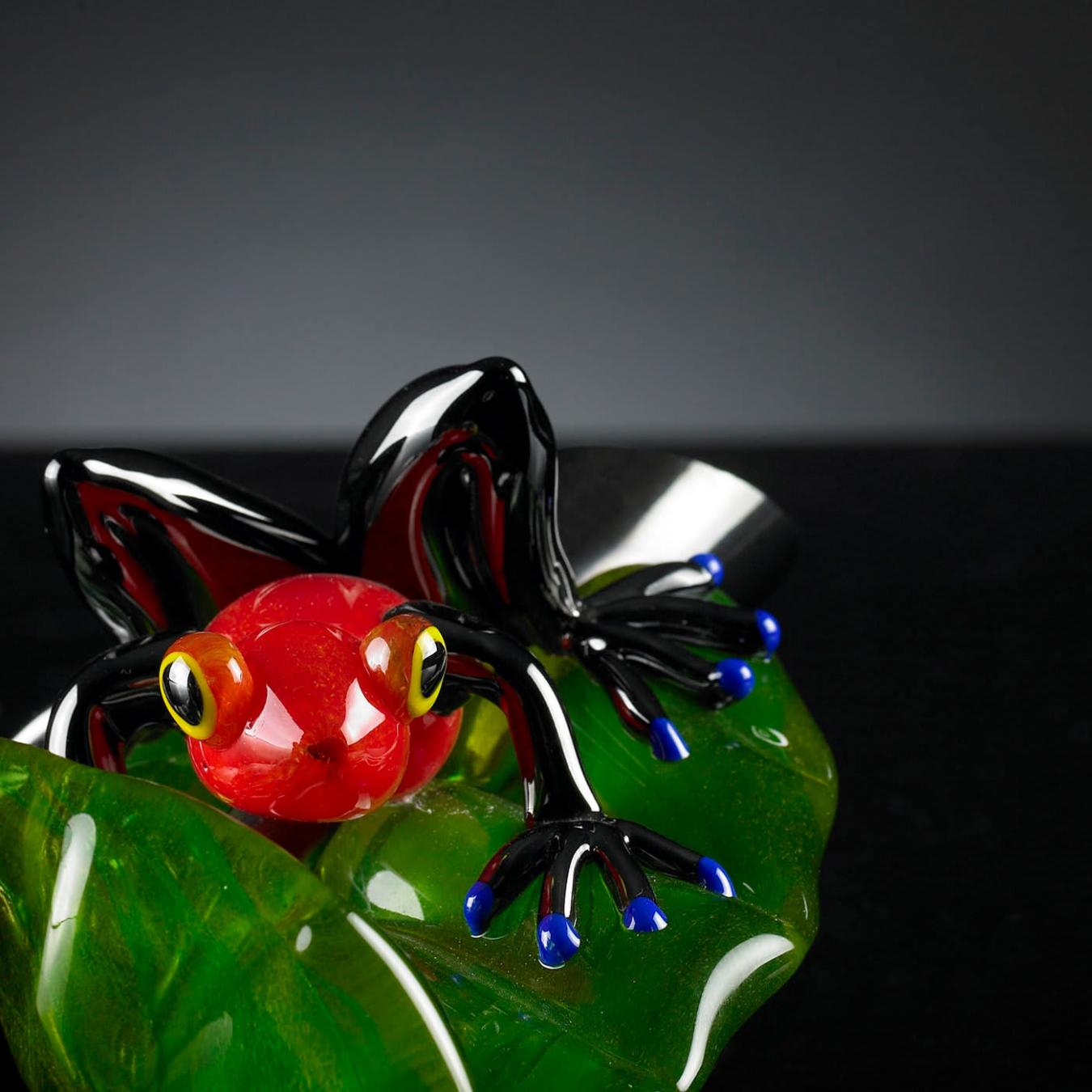 Red Frog on Leaf Figure