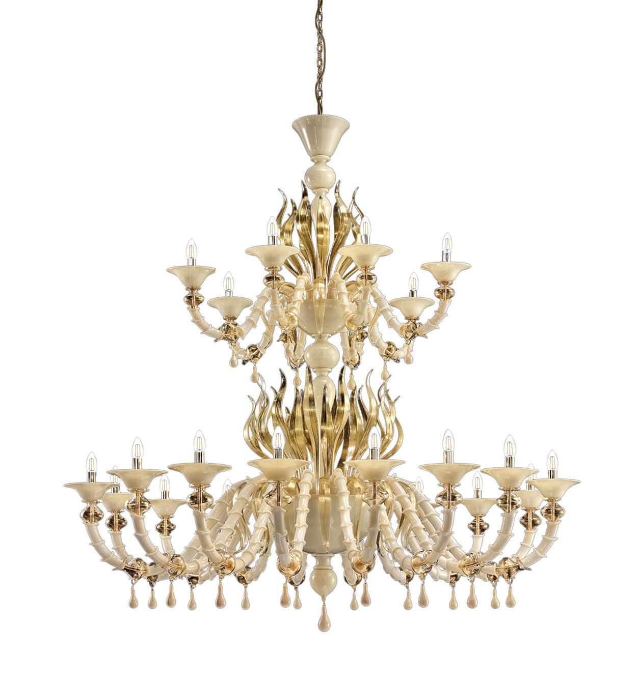 Golden Murano Glass Classic Chandelier
