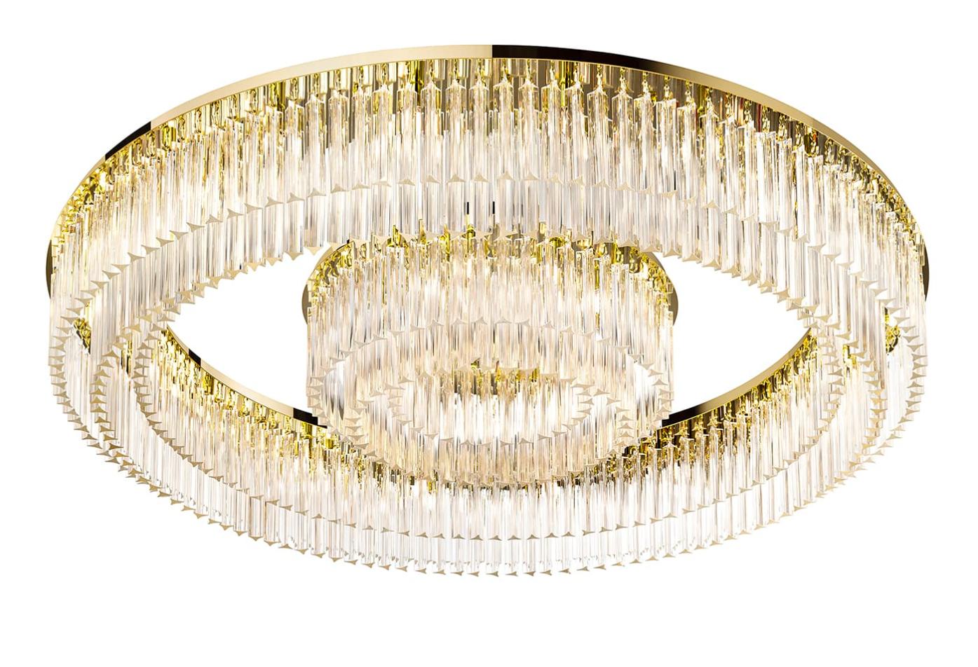 Round Chandelier in Polished Gold
