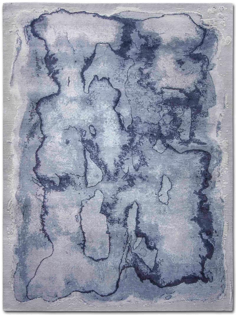 Mono Blue Luxury Hand-Knotted Rug