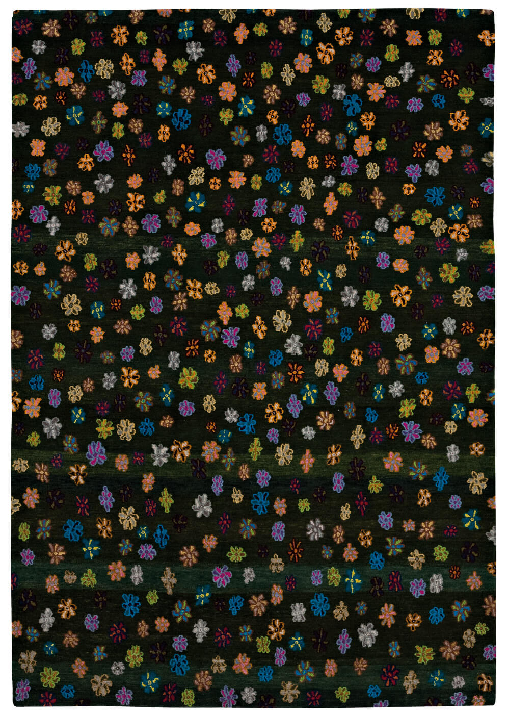 Little Flowers Dark Green Rug