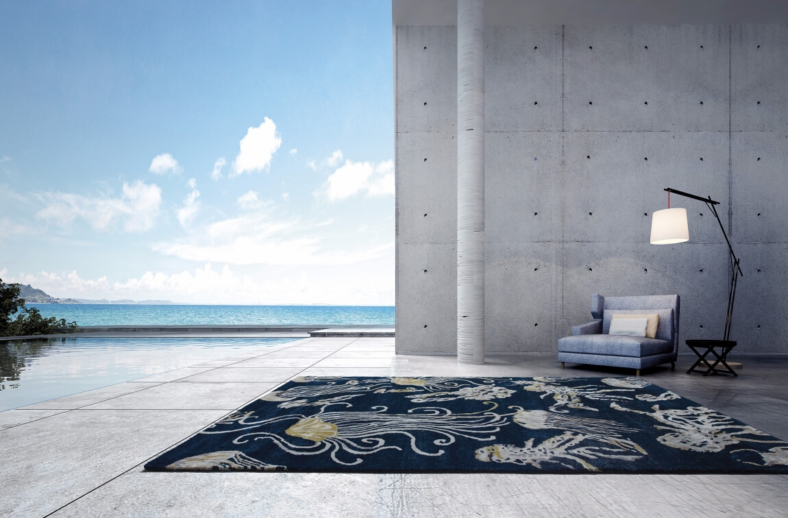 Jellyfish Blue Rug