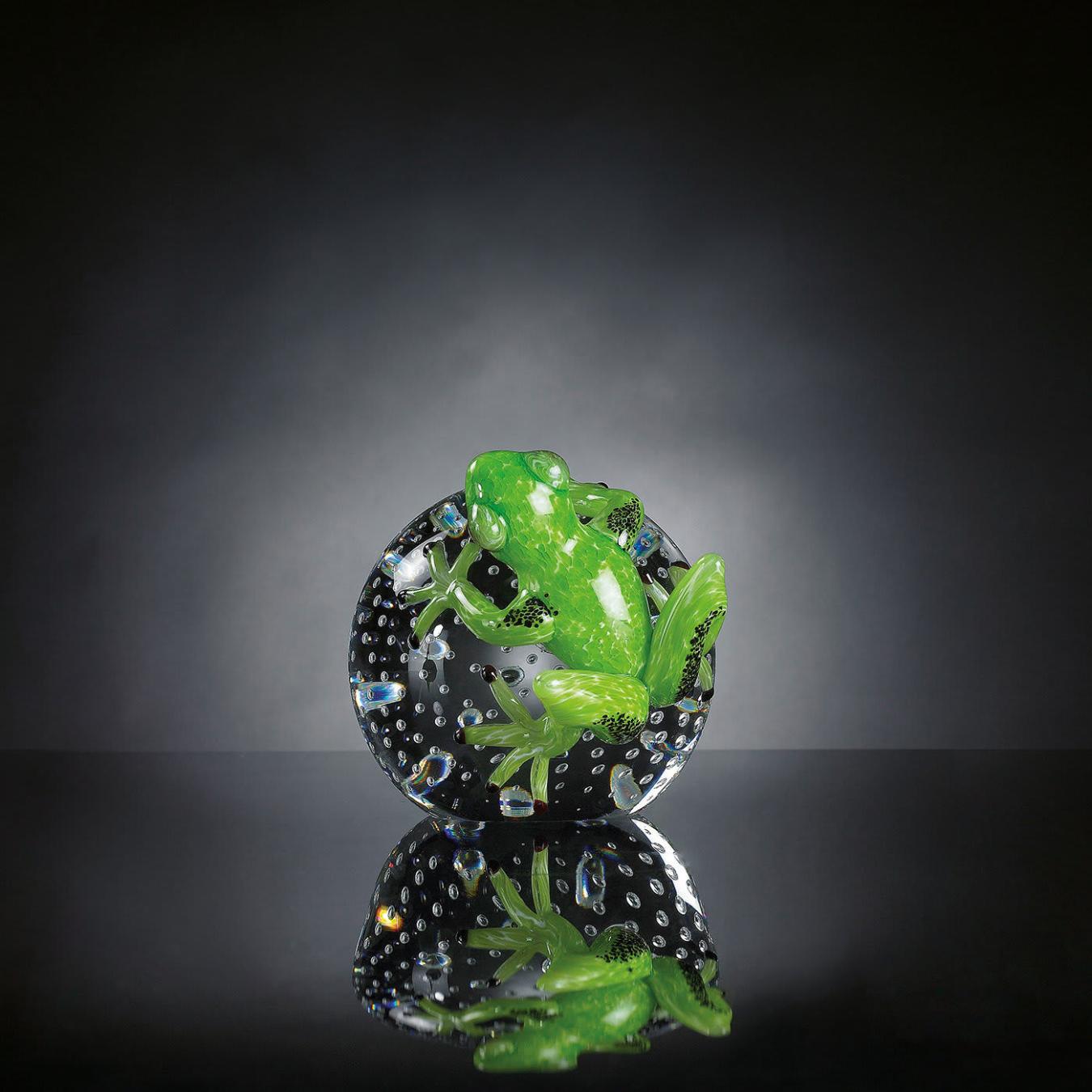 Green Frog on Sphere Figure